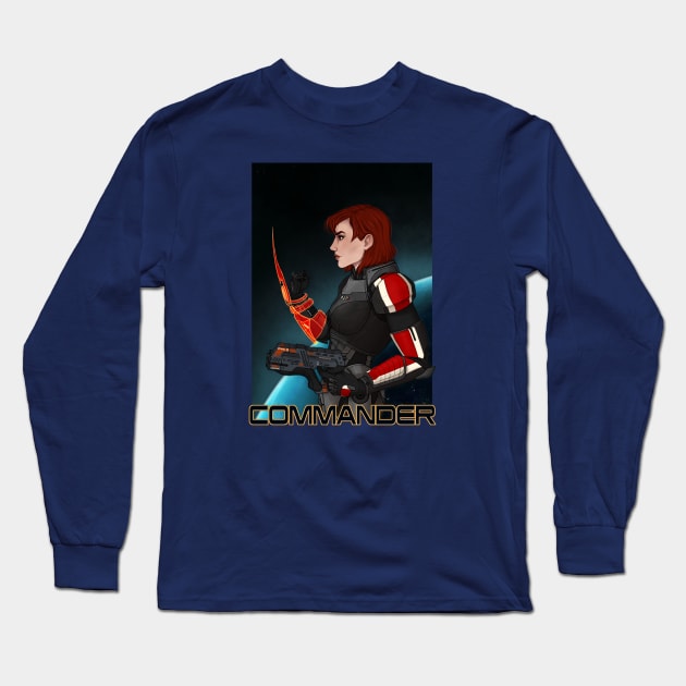 Commander Jane Shepard Long Sleeve T-Shirt by thornælle